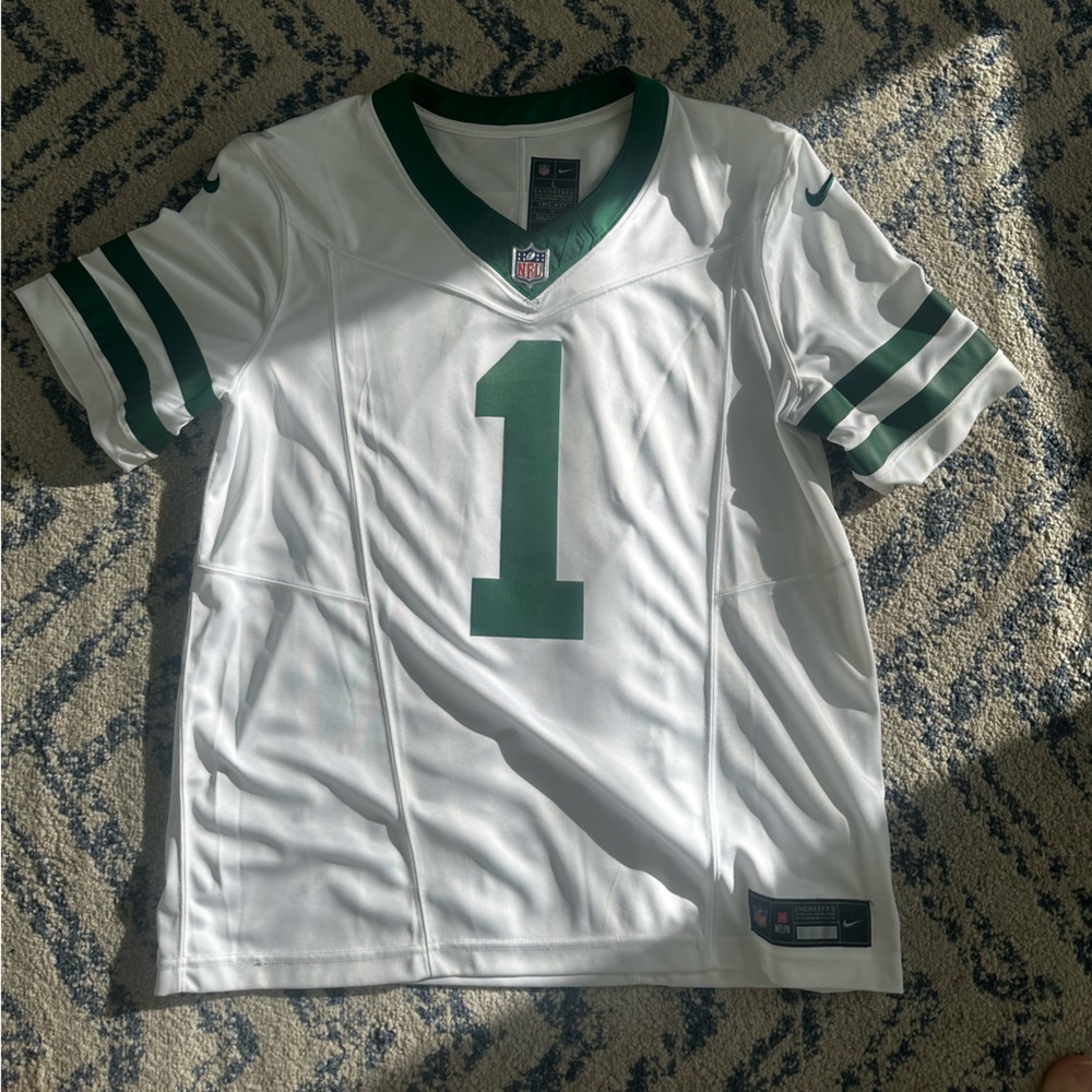 Jets Sauce Gardner legacy white vapor F.U.S.E limited jersey